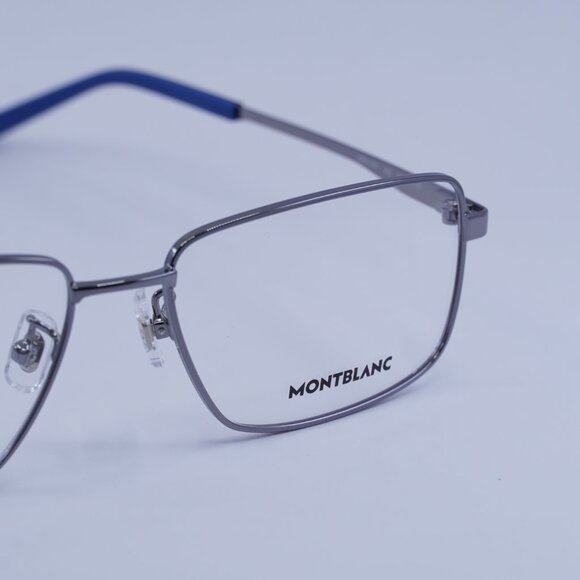 Montblanc MB0108O 002 Eyeglasses Ruthenium 57mm Rectangle Frame - Picture 2 of 9